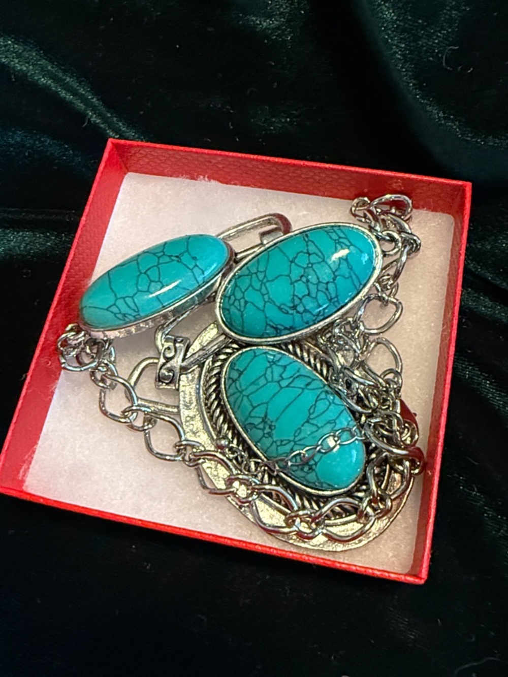 Turquoise and Silver Necklace - Picture 6 of 6